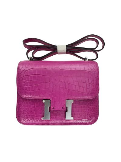 Hermes Constance 19CM Purple Crocodile Leather Bag 524332