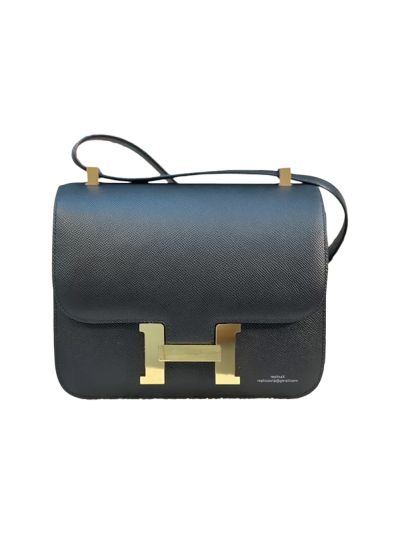 Hermes Constance 24 Black Leather Messenger Bag 24x17x5CM 524467