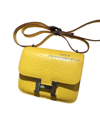 Hermes Constance Alligator Crocodile Leather Messenger Bag 18CM 521632