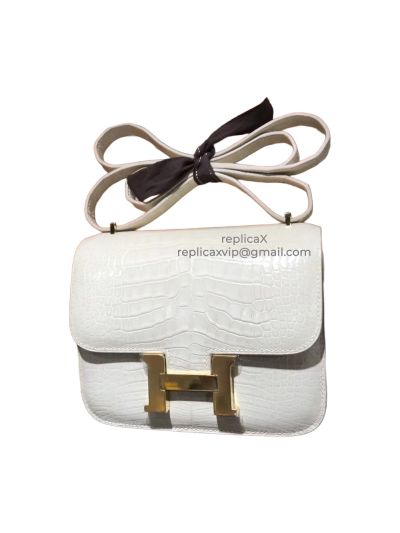 Hermes Constance Alligator Crocodile Leather Messenger Bag 18CM 521633