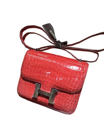 Hermes Constance Alligator Crocodile Leather Messenger Bag 18CM 521635