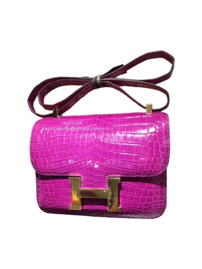 Hermes Constance Alligator Crocodile Leather Messenger Bag 18CM 521636