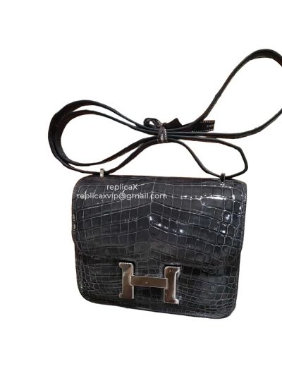 Hermes Constance Alligator Crocodile Leather Messenger Bag 18CM 521637