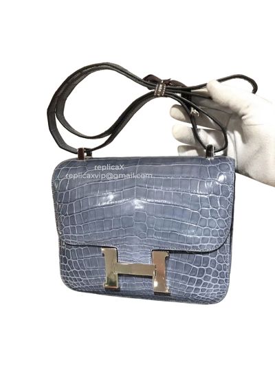 Hermes Constance Alligator Crocodile Leather Messenger Bag 18CM 521638