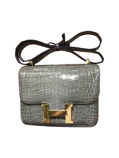 Hermes Constance Alligator Crocodile Leather Messenger Bag 18CM 521639