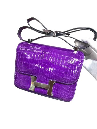 Hermes Constance Alligator Crocodile Leather Messenger Bag 18CM 521640
