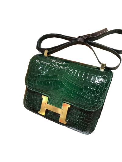 Hermes Constance Alligator Crocodile Leather Messenger Bag 18CM 521642