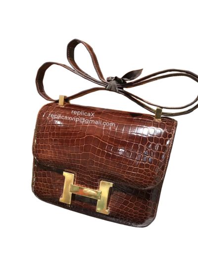 Hermes Constance Alligator Crocodile Leather Messenger Bag 18CM 521646