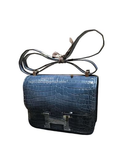 Hermes Constance Alligator Crocodile Leather Messenger Bag 18CM 521647