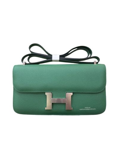 Hermes Constance Elan Green Leather Flap Shoulder Bag 525112