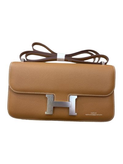 Hermes Constance Elan Light Brown Leather Flap Shoulder Bag 525109