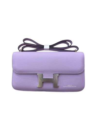 Hermes Constance Elan Light Purple Leather Flap Shoulder Bag 525105