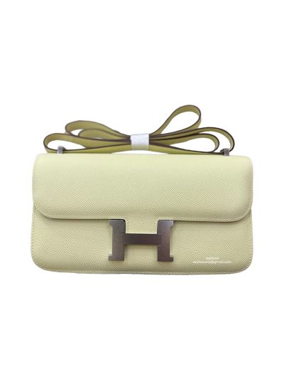 Hermes Constance Elan Light Yellow Leather Flap Shoulder Bag 525103