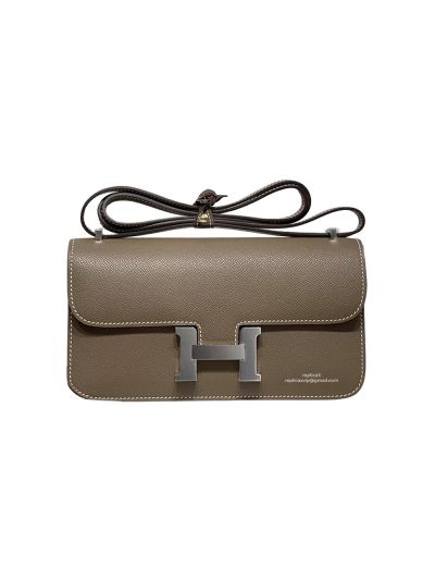 Hermes Constance Elan Miroir Gray Epsom Leather Shoulder Bag 24x12x4CM 524543