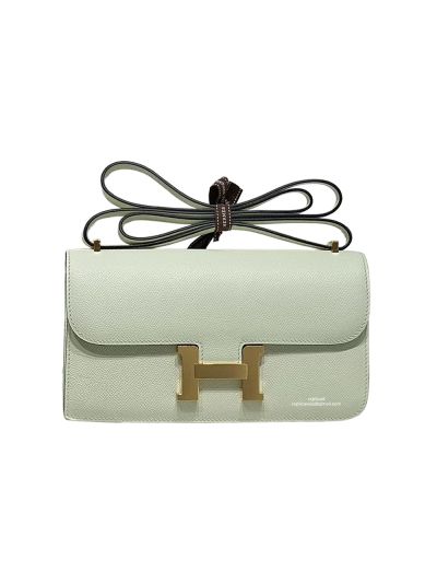 Hermes Constance Elan Miroir Light Green Epsom Leather Shoulder Bag 24x12x4CM 524549