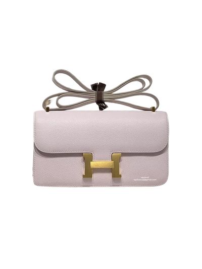 Hermes Constance Elan Miroir Light Pink Epsom Leather Shoulder Bag 24x12x4CM 524553