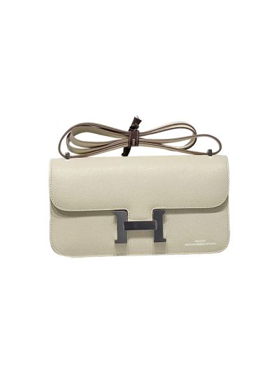 Hermes Constance Elan Miroir White Epsom Leather Shoulder Bag 24x12x4CM 524550