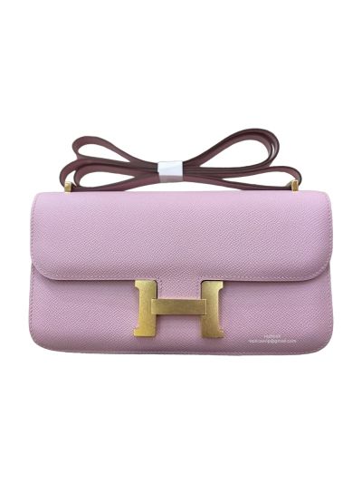 Hermes Constance Elan Pink Leather Flap Shoulder Bag 525091