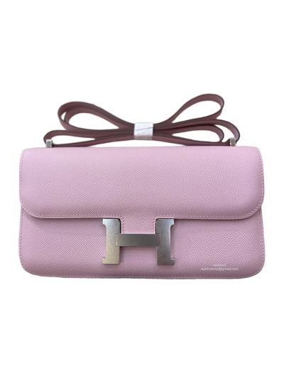 Hermes Constance Elan Pink Leather Flap Shoulder Bag 525092