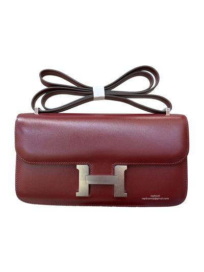 Hermes Constance Elan Red Leather Flap Shoulder Bag 525090