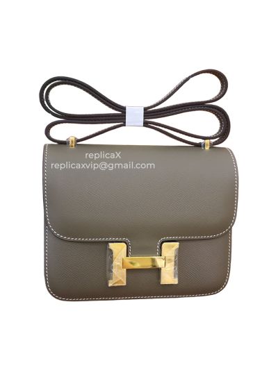 Hermes Constance Hand Stitched Spsom Leather Messenger Bag 18CM 521546