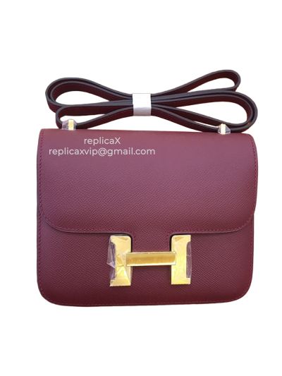 Hermes Constance Hand Stitched Spsom Leather Messenger Bag 18CM 521549