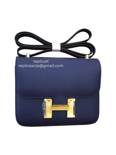 Hermes Constance Hand Stitched Spsom Leather Messenger Bag 18CM 521553