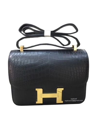 Hermes Constance Hermes Vip Constance 24 Shoulder Bag Black Crocodile Alligator 522681