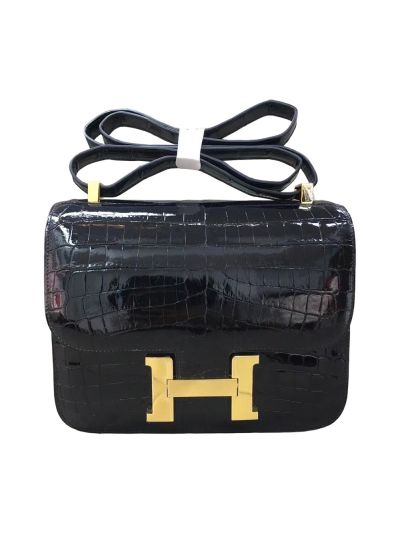 Hermes Constance Hermes Vip Constance 24 Shoulder Bag Black Shiny Crocodile Alligator 522691