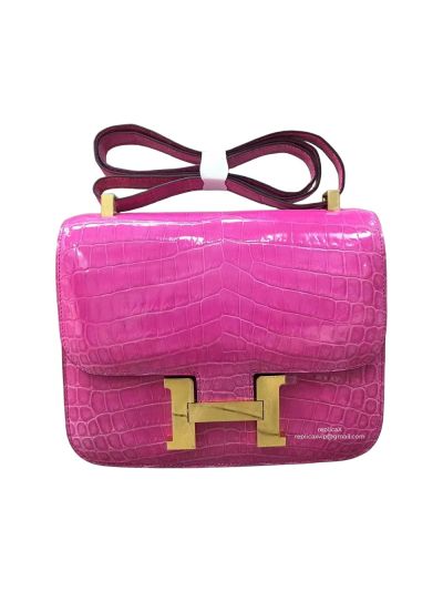 Hermes Constance Hermes Vip Constance 24 Shoulder Bag Light Purple Shiny Crocodile Alligator 522679