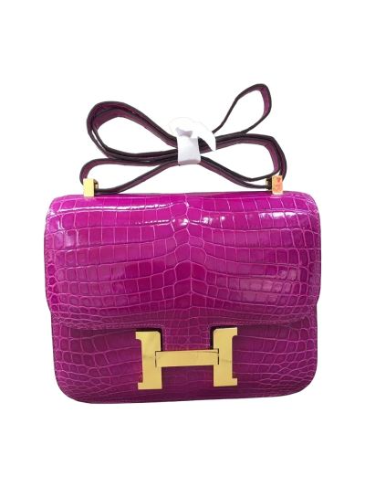 Hermes Constance Hermes Vip Constance 24 Shoulder Bag Purple Shiny Crocodile Alligator 522692