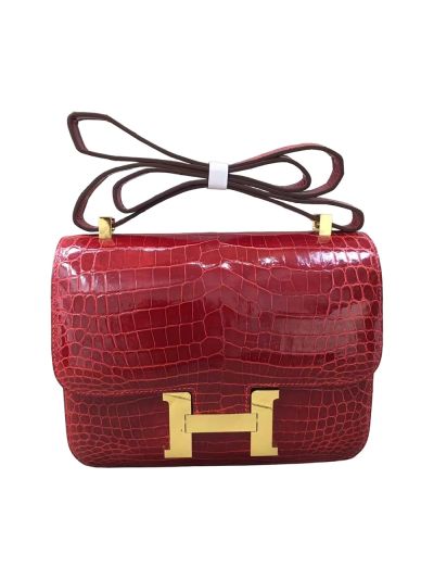Hermes Constance Hermes Vip Constance 24 Shoulder Bag Red Shiny Crocodile Alligator 522690