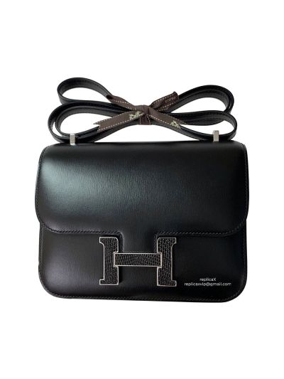 Hermes Crossbody Bag Hermes VIP Mini Constance Crossbody Bag Black Box Calfskin 522870