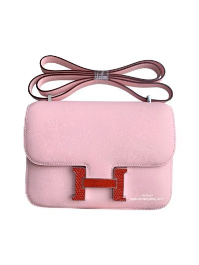 Hermes Crossbody Bag Hermes VIP Mini Constance Crossbody Bag Pink Swift Calfskin 522871