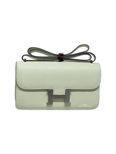 Hermes Epsom Leather Constance Elan Shoulder Crossbody Bag Light Green 524251
