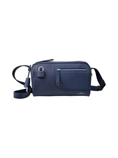 Hermes Evercolor Taurillon Clemence Petit Courrier Leather Nouveau On Body Bag Blue 29x14x17CM 524904