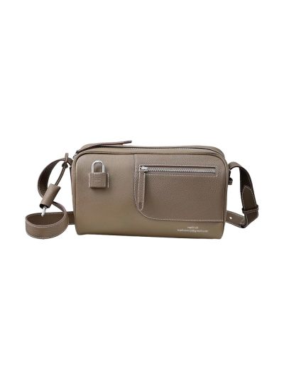Hermes Evercolor Taurillon Clemence Petit Courrier Leather Nouveau On Body Bag Gray 29x14x17CM 524905