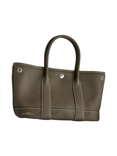 Hermes Garden Party Mini Hand Tote Bag Dark Green Grainy Leather 23x16x10CM 524652