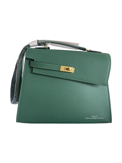 Hermes Hand Stitched Autumn Winter 2022 New Kelly Shoulder Bag Green 523974