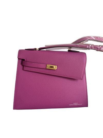 Hermes Hand Stitched Autumn Winter 2022 New Kelly Shoulder Bag Purple 523982
