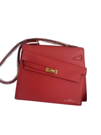 Hermes Hand Stitched Autumn Winter 2022 New Kelly Shoulder Bag Red 523981