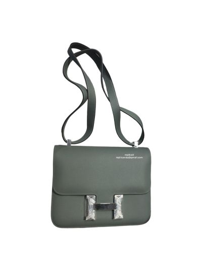 Hermes Hand Stitched Epsom Constance 24 Crossbody Bag Grey 24CM 522373