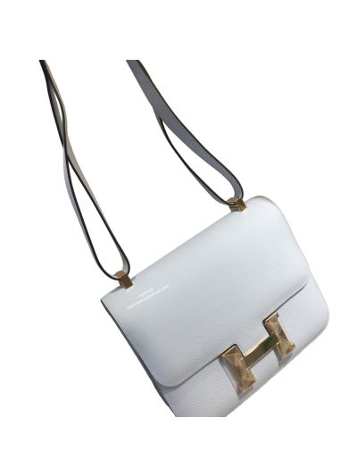 Hermes Hand Stitched Epsom Constance 24 Crossbody Bag Sky Blue 24CM 522363