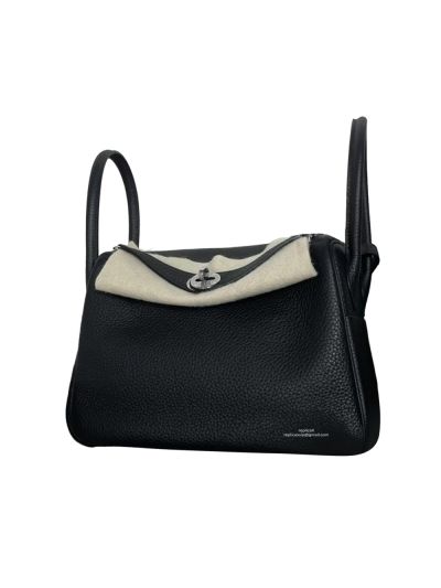 Hermes Hand Stitched Lindy 26 Shoulder Bag Black Togo Leather 525001
