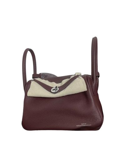 Hermes Hand Stitched Lindy 26 Shoulder Bag Burgundy Togo Leathe 524606