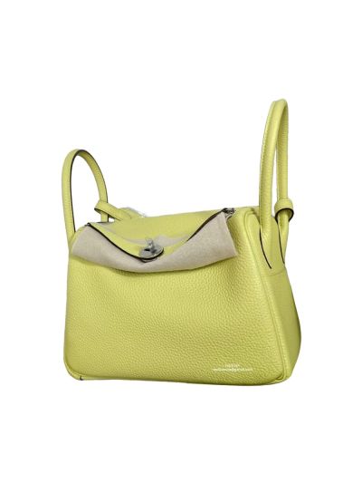 Hermes Hand Stitched Lindy 26 Shoulder Bag Yellow Togo Leather 524996