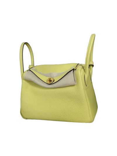 Hermes Hand Stitched Lindy 26 Shoulder Bag Yellow Togo Leather 524997