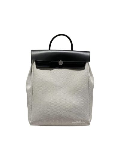 Hermes Herbag A Dos Zip Canvas and Leather Backpack Bag Black 29CM 524915