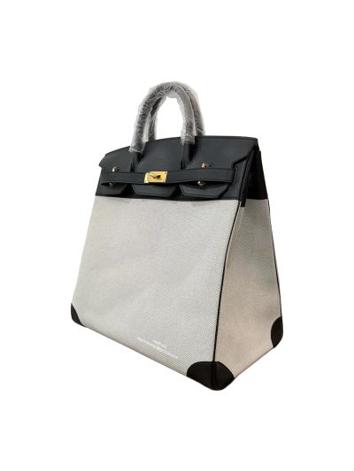 Hermes Hunter Criss Viking Evercolor HAC Birkin 40 Tote Bag Black 40x38x24CM 524587