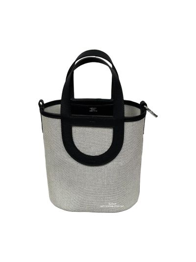 Hermes In The Loop 18 Leather and Canvas Bucket Shoulder Bag Black 18CM 524480